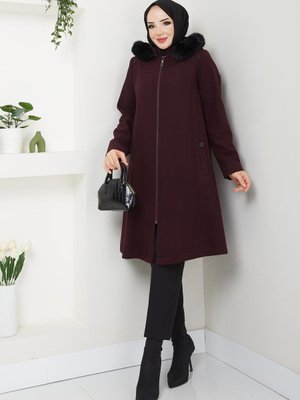 Büyük Beden Kışlık Kaşe Kaban Kapüşonlu Fermuarlı Büyük Beden Kışlık Kaşe Kaban Kapüşonlu Fermuarlı