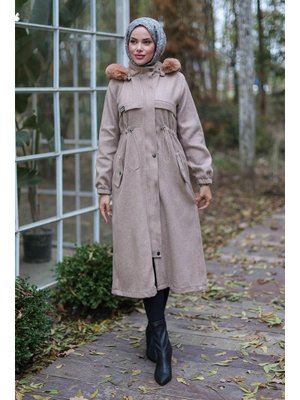 Vizon Tünel Detaylı Kaşe Kaban