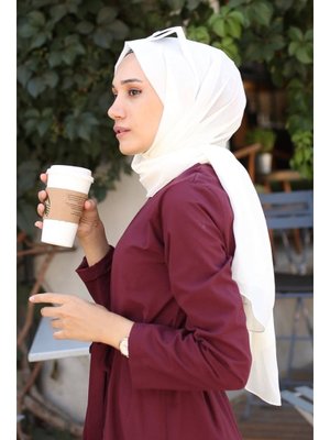 Beyaz Şifon Şal Beyaz Şifon Şal