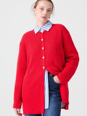 Gold Düğmeli Uzun Hırka