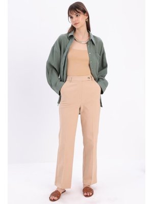 Bisküvi Pamuklu Kumaş Pantolon