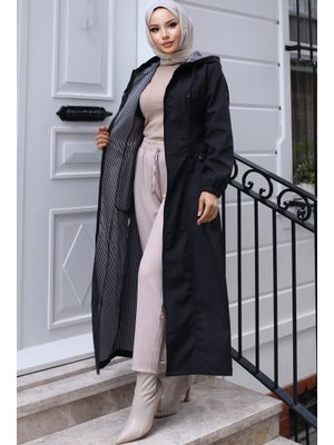 Siyah Mevsimlik Trençkot