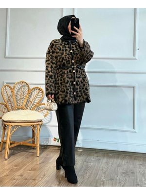 Leopar Peluş Ceket