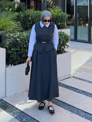 Yelekli Etekli Takım Antrasit