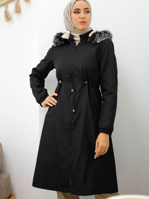 Içi Polar Geçirmez Mont Siyah Içi Polar Geçirmez Mont Siyah