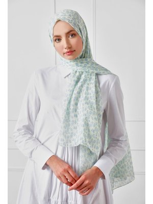 İndigo Desenli Şal