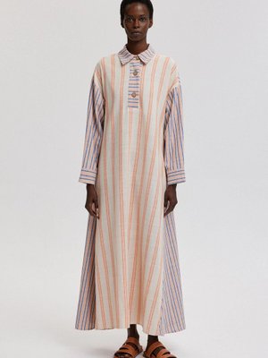 Çizgili Oversıze Gömlek Elbise