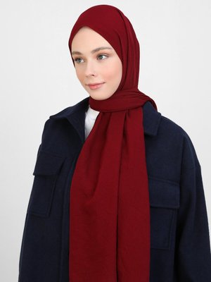Bordo Pamuk Cazz Şal