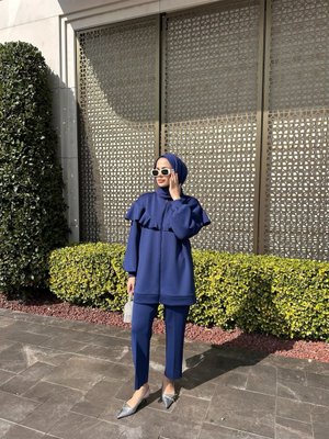 Fermuarlı Spor Scuba Takım İndigo