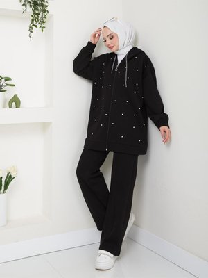 Taşlı Sweat İkili Takım