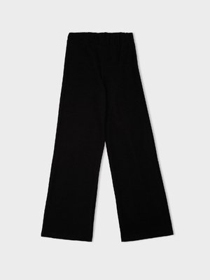 Relax Fit Beli Lastikli Selanik Kumaş Basic Düz Triko Siyah Pantolon B4311ax24wn