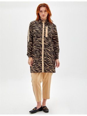 Kaplan Desenli Siyah Tunik