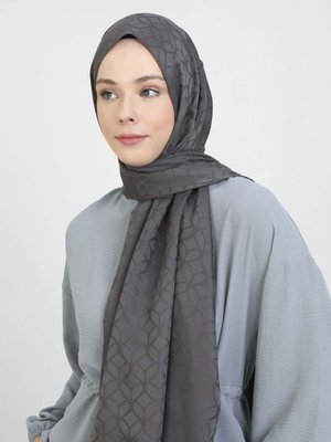 Antrasit Diamond Yaprak Desen Şal