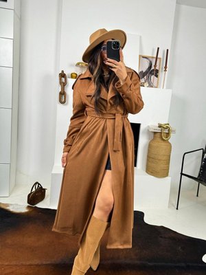 Taba Güderi Trençkot Model Kaban