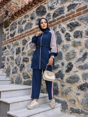 Eşofman Takımı İkili Fermuarlı Takım Gri Giyimi