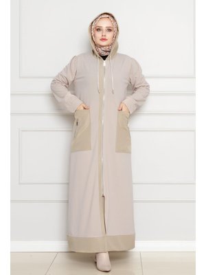 Bej Torba Cep Kapüşonlu Kap Bej Torba Cep Kapüşonlu Kap