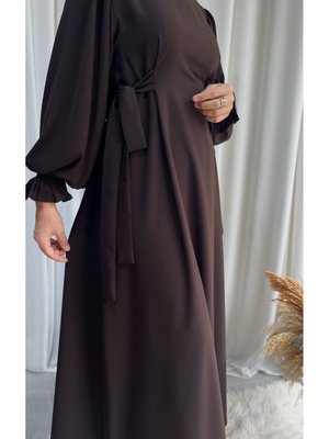 Model İnci Medine İpeği Yan Bağcıklı Elbise