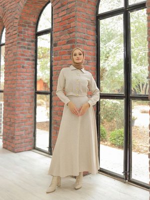 Şanel Kumaş Etekli İkili Takım