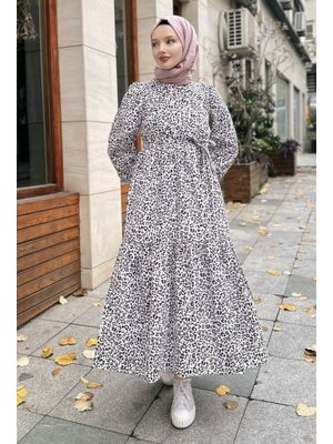 Emla Zebra Desen Pembe Elbise