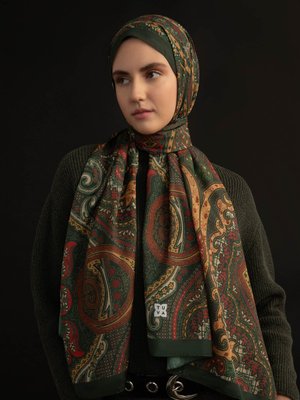 Cok Renkli Etnik Desenli Şal