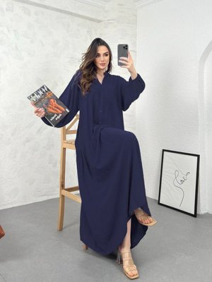 Tesettür Biskilet Yaka Çiçekli Viskon Elbise