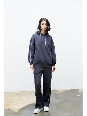 Füme İçi Polarlı Leopar Desenli Süs Etiket Detaylı Kapüşonlu Şardonlu Alt Üst Kışlık Takım