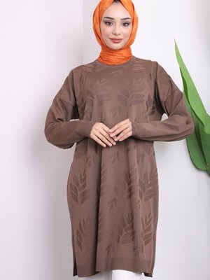 Koyuv Vizon Soğuk İplik Merserize Triko Tunik Koyuv Vizon Soğuk İplik Merserize Triko Tunik