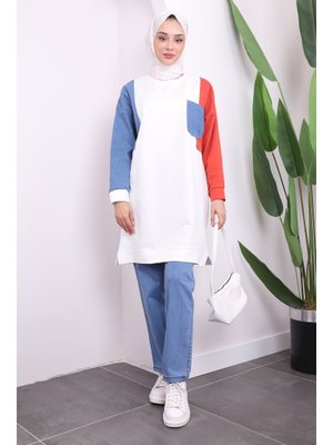 Kiremit Kot Detaylı Garnili Pantolonlu Takım