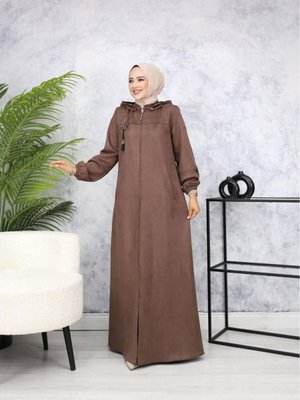 Ayşegül Büyük Beden Kadın Tesettür Süet Tam Boy Mevsimlik Ferace Ayşegül Büyük Beden Kadın Tesettür Süet Tam Boy Mevsimlik Ferace