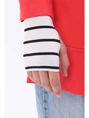 Pamuklu Parmak Geçirmeli Kolluk Ekru Siyah Pamuklu Parmak Geçirmeli Kolluk Ekru Siyah