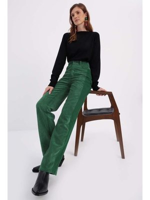 Yeşil Kumaş Mixli Pantolon