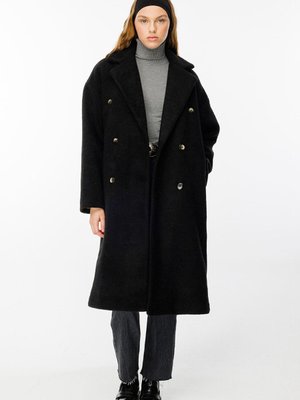 Kruvaze Yaka Siyah Kaban