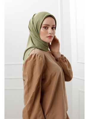 Yağ Yeşili Krep Eşarp