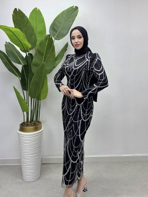 Siyah Venüs Abiye Elbise