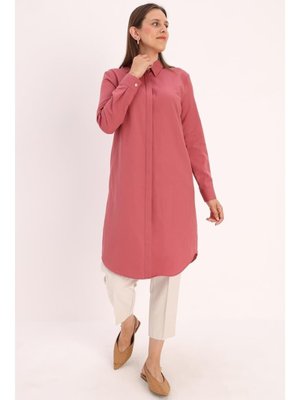 Gül Gizli Patlı Gömlek Tunik