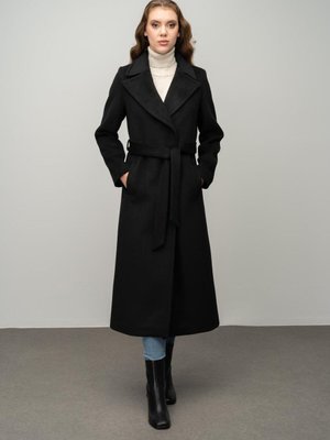 Çıt Kapamalı Belden Bağlamalı Exclusive Kaban Siyah