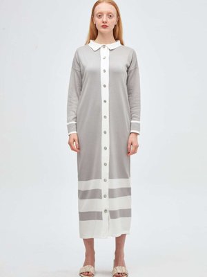 Düğme Detaylı Bol Kesim Merserize Premium Hırka