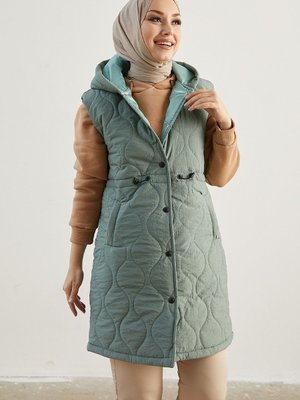 Aria Kapitone Beli Büzmeli Yelek Mint Aria Kapitone Beli Büzmeli Yelek Mint