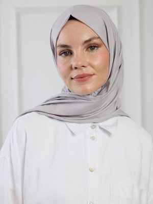 Gümüş Rengi Pure Pamuk Şal