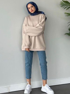 Oversize Bisiklet Yaka Sweatshirt Oversize Bisiklet Yaka Sweatshirt