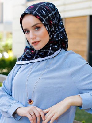 Şal Evi Logo Twill Eşarp Renkli Şal Evi Logo Twill Eşarp Renkli