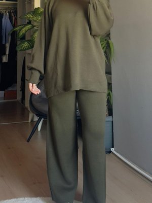 Düz Triko Takım Haki Düz Triko Takım Haki