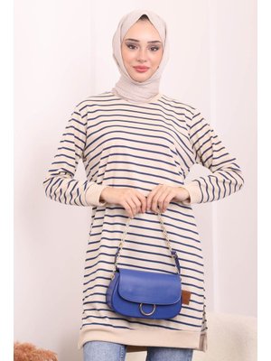 Lacivert Bisiklet Yaka Çizgili Tunik Lacivert Bisiklet Yaka Çizgili Tunik