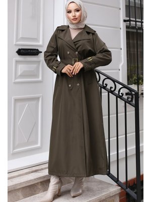 Haki Kuşaklı Trençkot