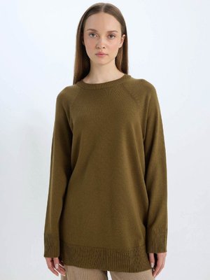 Regular Fit Bisiklet Yaka Basic Düz Triko Kazak Tunik C4474ax24au