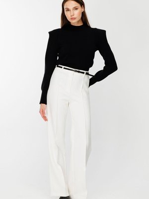 Dikiş Detaylı Beyaz Palazzo Pantolon