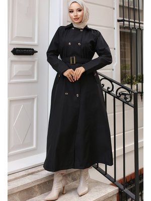 Siyah Kuşaklı Trençkot