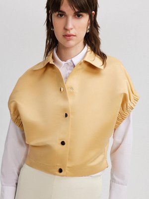 Yarasa Kol Kısa Saten Yelek