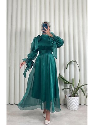 Yeni Sezon Prenses Abiye Elbise Fiyon Detaylı Şifon