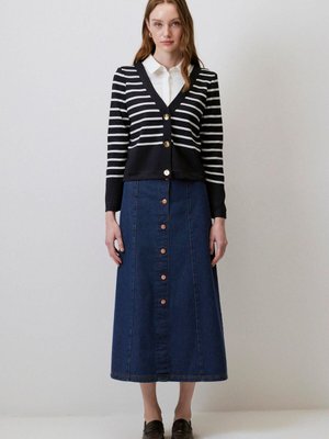 Çizgili Kısa Triko Hırka